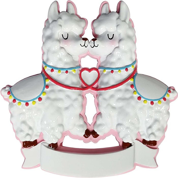 OR2358 - Llama Couple Personalized Christmas Ornament