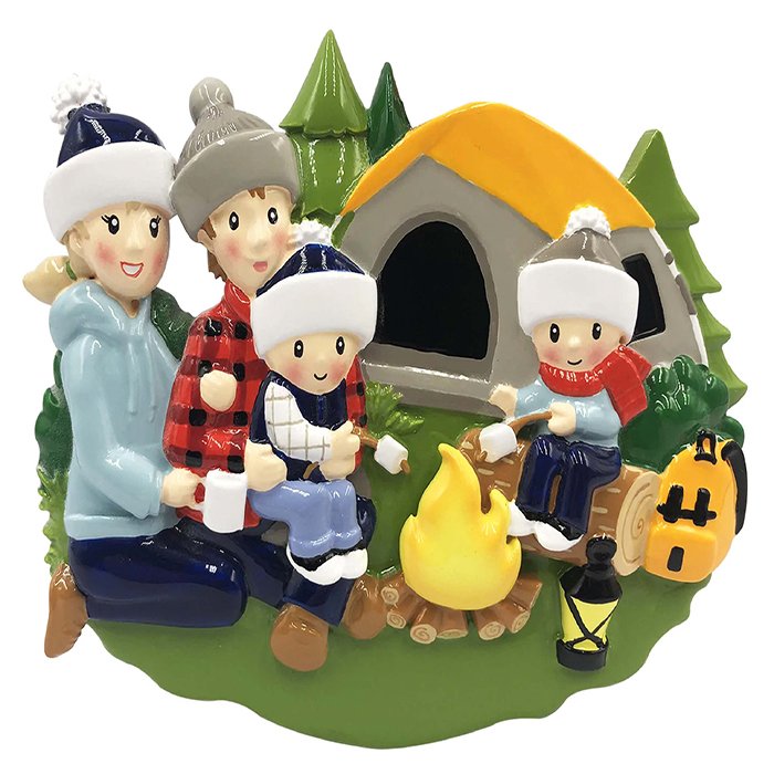 OR2031-4 - Camp Fire Family Personalized Christmas Ornament