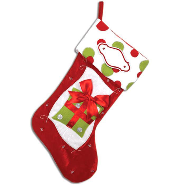 PBS105 RG - Red and Green Personalized Christmas Stocking