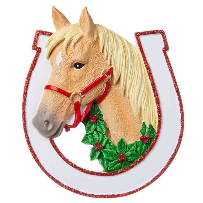 OR1708-BL-Horse Personalized Christmas Ornament