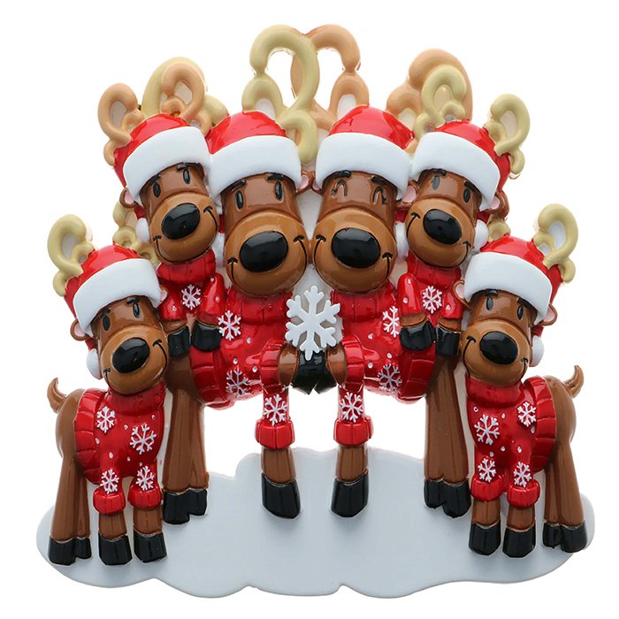 OR2256-6 - New Reindeer Family Personalized Christmas Ornament
