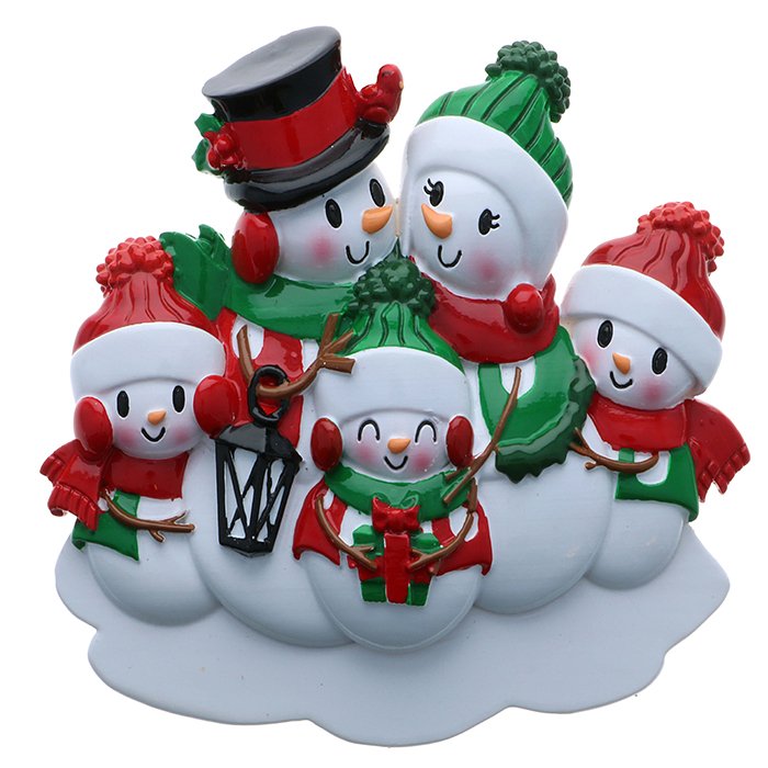 OR2255-5 - New Snowman Family Personalized Christmas Ornament