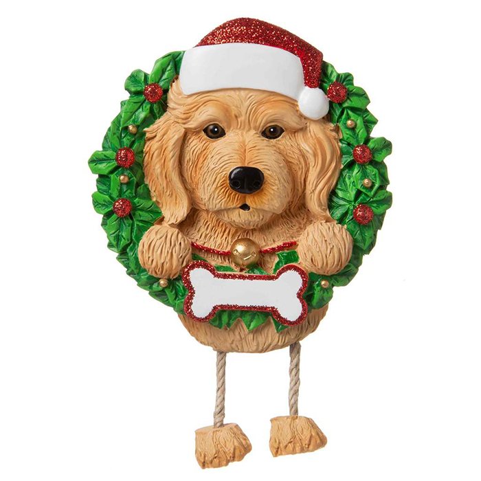 OR1712-LDBR - Labradoodle (Pure Breed) Personalized Christmas Ornament