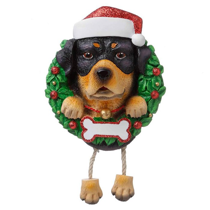 OR1712-RO - Rottweiler (Pure Breed) Personalized Christmas Ornament