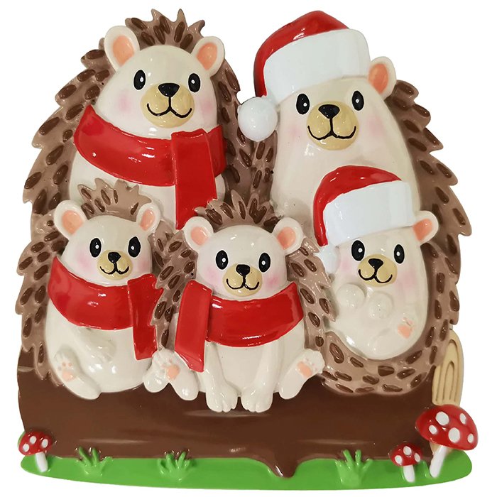 OR2261-5 - Hedgehog Family Personalized Christmas Ornament