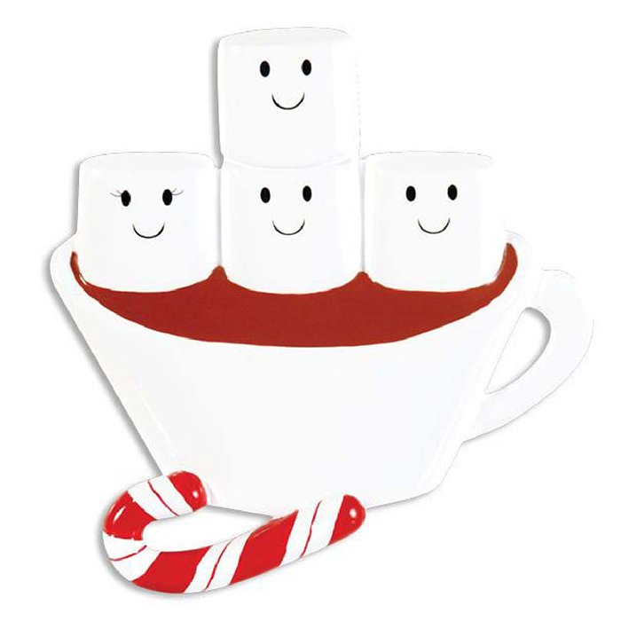 OR1213-4 Hot Chocolate Family Personalized Christmas Ornament