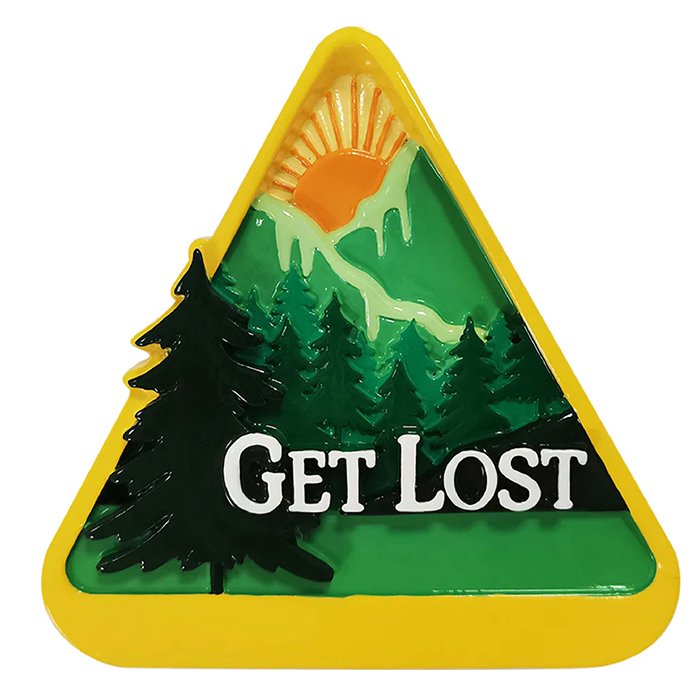 OR2281 - 3D Get Lost Hiking Badge Personalized Christmas Ornament