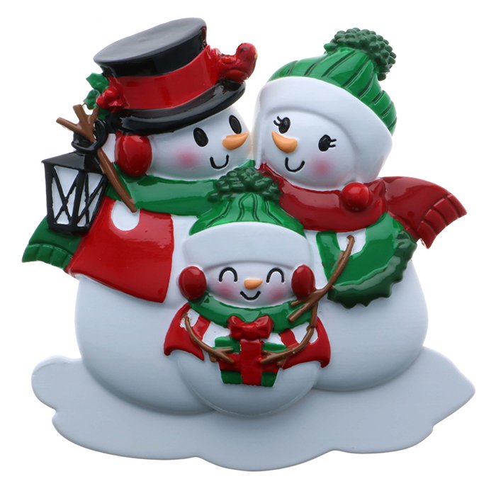 OR2255-3 - New Snowman Family Personalized Christmas Ornament