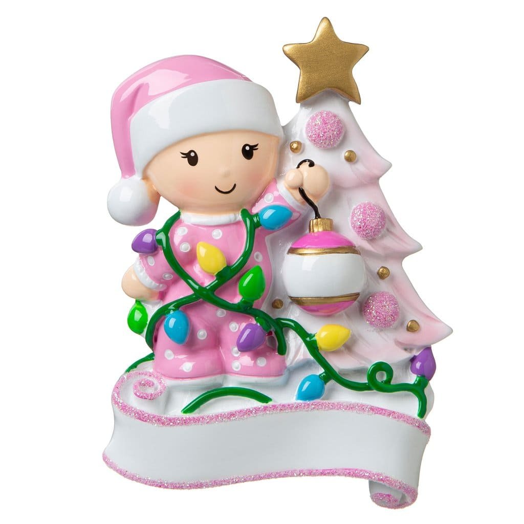 OR1847-P - Baby Girl Decorating A Tree