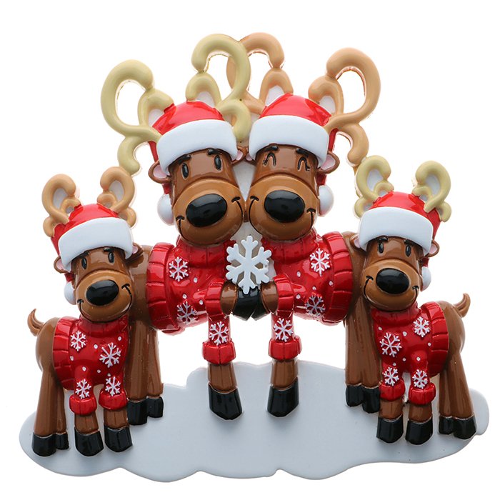 OR2256-4 - New Reindeer Family Personalized Christmas Ornament