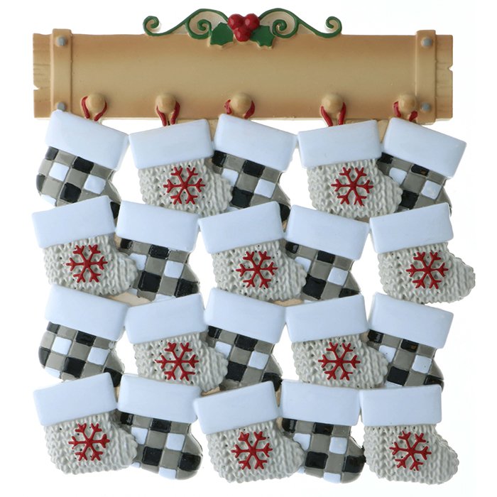 OR2352 - Mantle with 20 Stockings Personalized Christmas Ornament