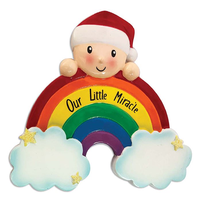 OR1965 - Rainbow Baby Personalized Christmas Ornament