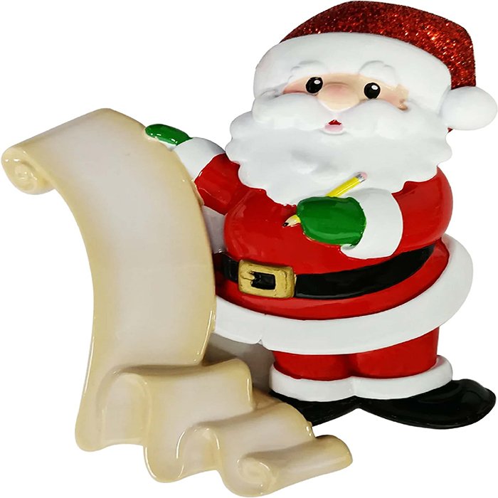 OR2312 - Santa wXmas List Personalized Christmas Ornament