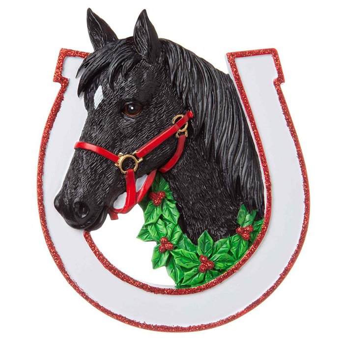 OR1708-BK-Horse Personalized Christmas Ornament