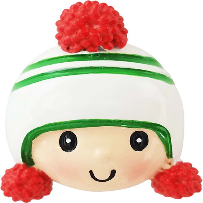 OR23352 - Heads with Holiday Hats  Personalized Christmas Ornament