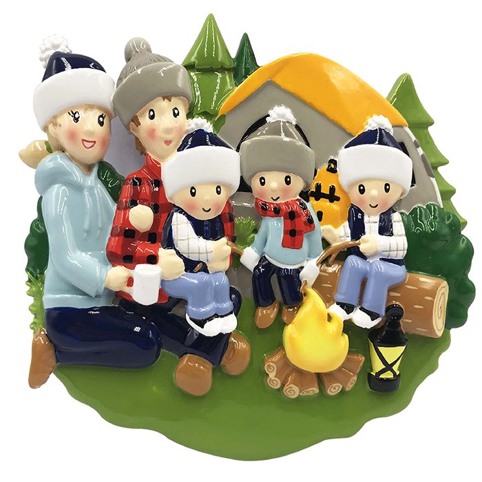 OR2031-5 - Camp Fire Family Personalized Christmas Ornament