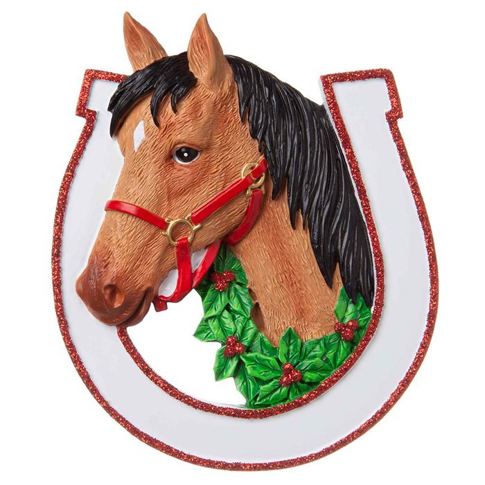 OR1708-BR-Horse Personalized Christmas Ornament