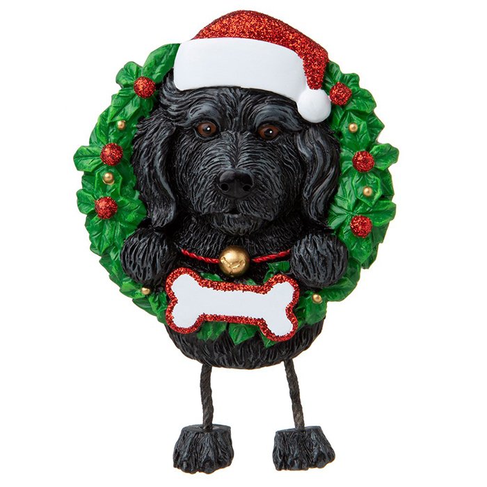OR1712-LDBK - Labradoodle Black (Pure Breed) Personalized Christmas Ornament