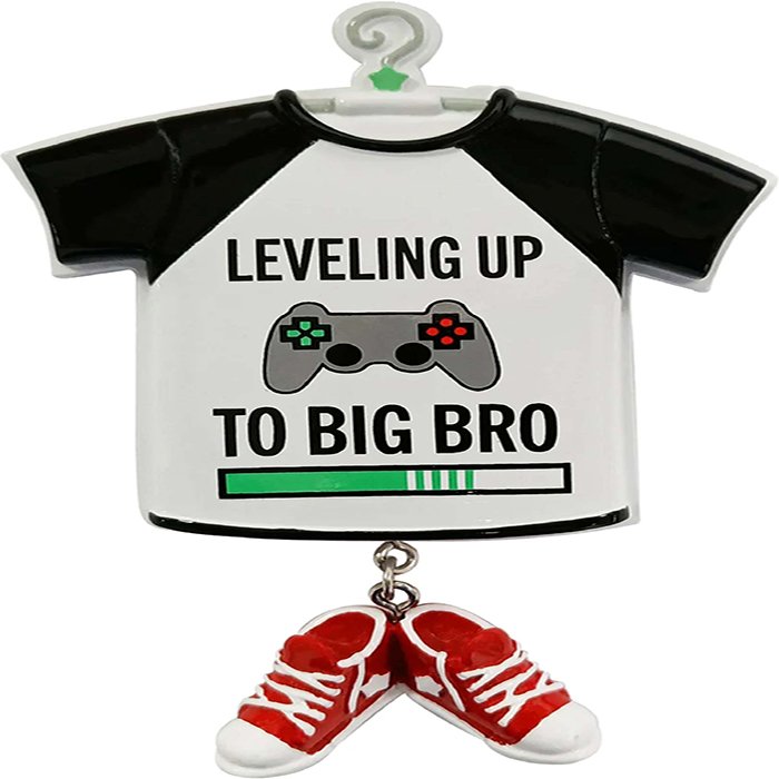 OR2330 - Leveling up to Big Bro Big Brother Personalized Christmas Ornament