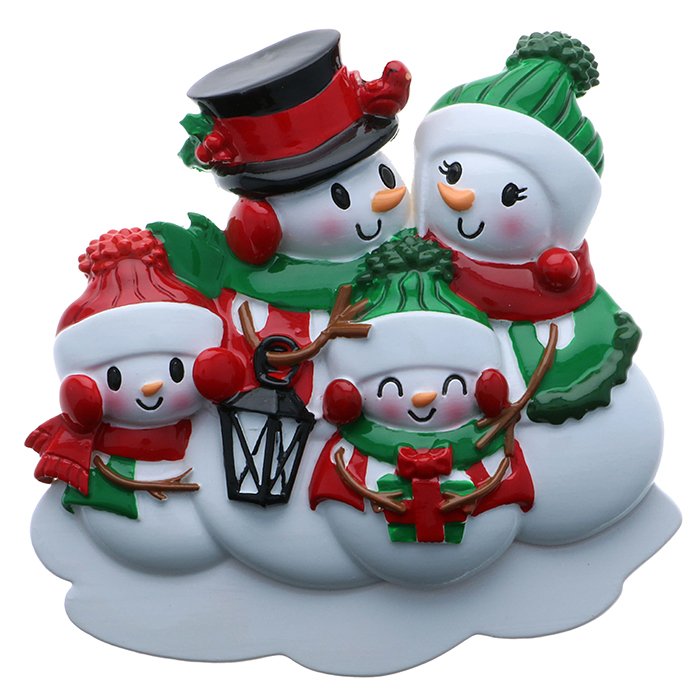 OR2255-4 - New Snowman Family Personalized Christmas Ornament